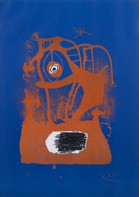 Joan Miro The Tempest Indigo Signed Lithograph 1969