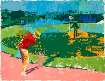 LeRoy Neiman orig serigraph Sam Snead Chipping on at Augusta