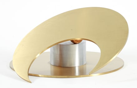 Louise Pershing brass and stainless sculpture Cosmos