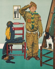 Norman Rockwell signed lithograph Can't Wait