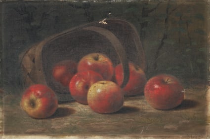 A. F. King Still Life Oil On Canvas Basket of Apples