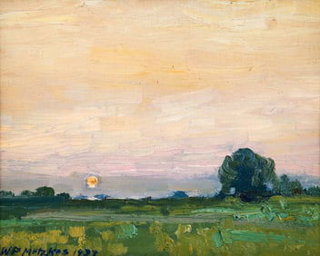 William Metzkes 1934 oil painting Summer Sunset Landscape
