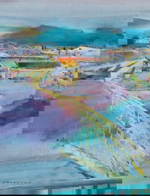 Ron Thurston watercolor Panorama of Pittsburgh