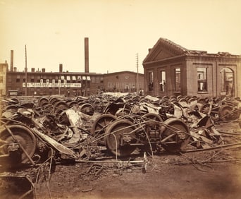 Rare vintage photograph of Railroad Riots at Pittsburgh 1877