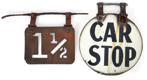 2 Early 20th Century Pittsburgh Streetcar Signs