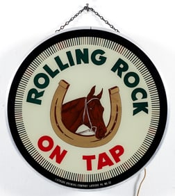Rolling Rock On Tap back lit Clock
