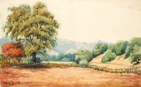 Alice Hunt Curtis 1915 watercolor Coastal California Landscape