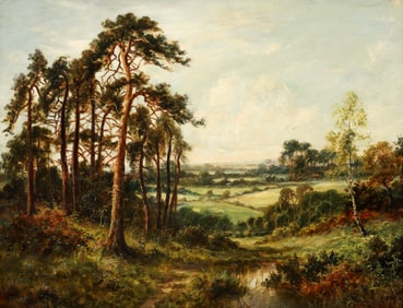 Benjamin Williams Leader oil painting Wooded Landscape