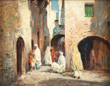 Addison Thomas Millar Oil on Board Algerian Street