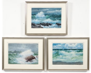 3 Neil Reed Mitchill Coastal Landscape watercolors