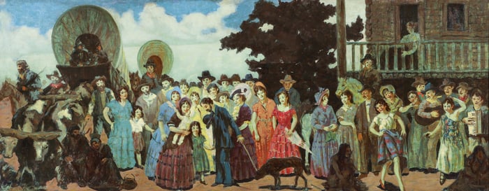 Peterpaul Ott painting/illustration Wagon Train