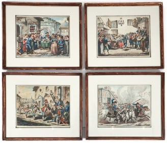 4 Bartolomeo Pinelli Hand Colored Engravings