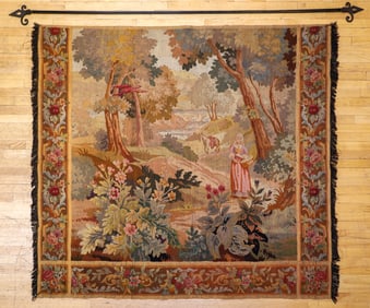 19th Century French Wool Wall Tapestry