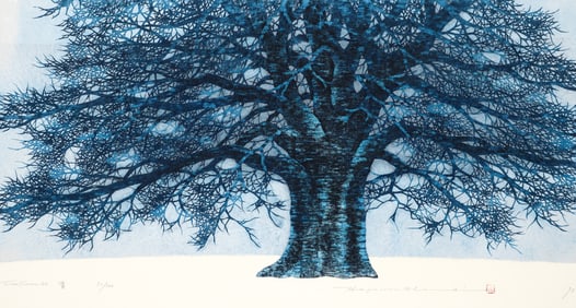 Hajime Namiki Tree Scene 52 Signed Color Woodblock