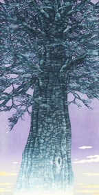 Hajime Namiki Tree Scene 94C Signed Color Woodblock