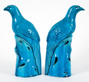 Pair of vintage Chinese Porcelain Hawks