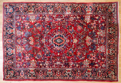 Vintage Persian Hand Knotted Wool Pile Carpet
