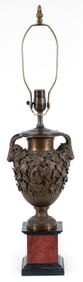 Grand Tour bronze urn fitted as a lamp workshop of Benedetto Boschetti