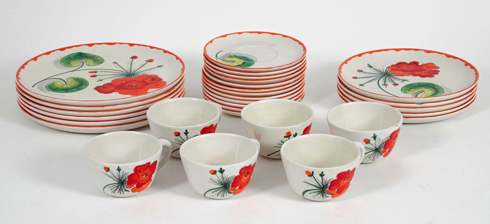 Mancioli Pottery Italian Hand Painted Geranium Service (1 of 4)