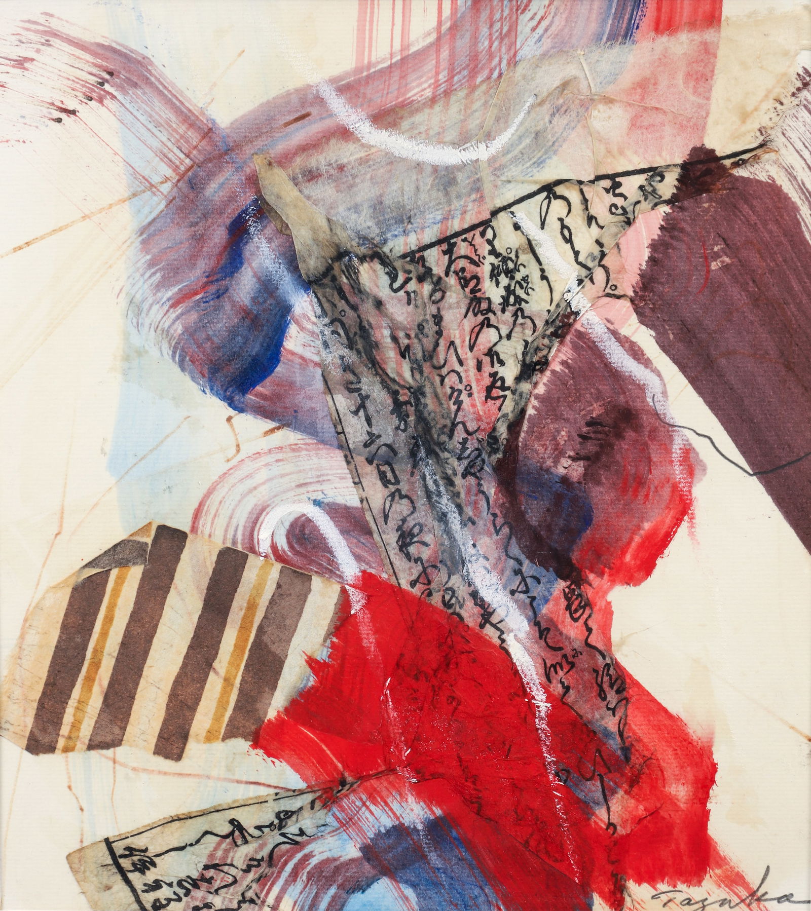 Tazuko Fujii mixed media on paper Untitled Abstract (1 of 4)