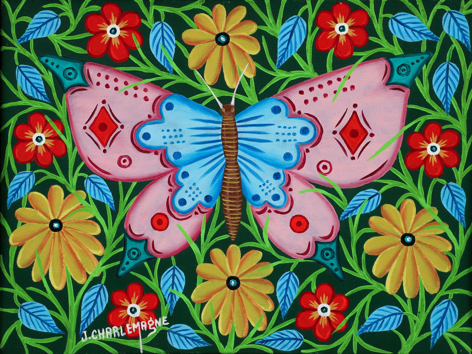 J. Charlemagne oil Moth in Flower Field (1 of 3)