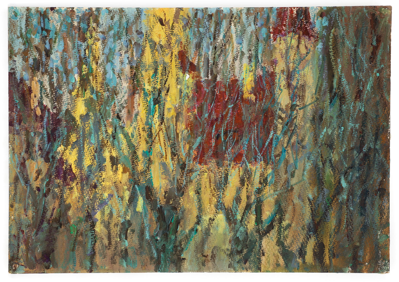 Jian-Xin Xue painting on paper Impressionist Forest Interior (1 of 2)