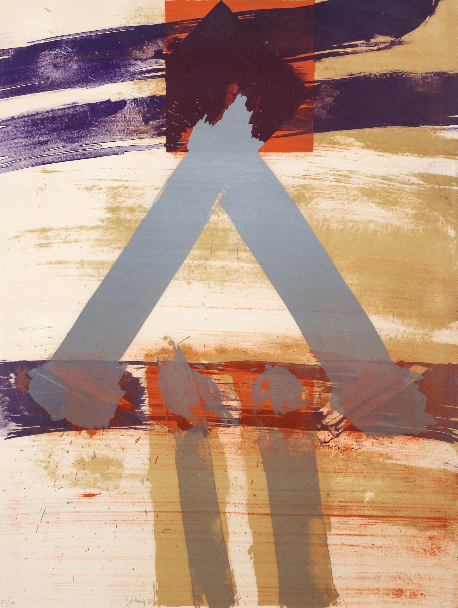 John Franklin Koenig framed orig lithograph Untitled Abstraction (1 of 3)