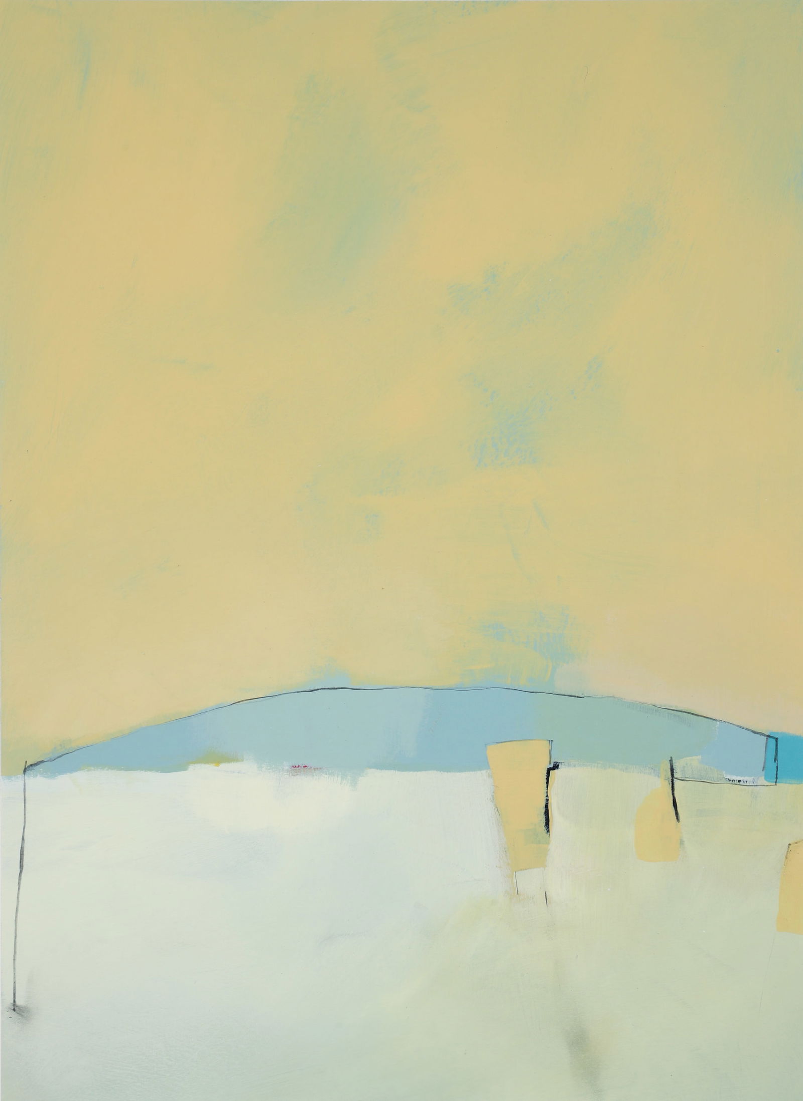 Chris Metze acrylic on paper Untitled Landscape Abstraction (1 of 2)
