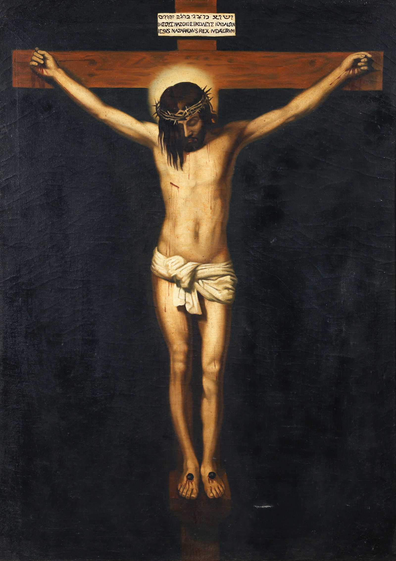 After Zurbaran Christ on the Cross with Signage (1 of 3)