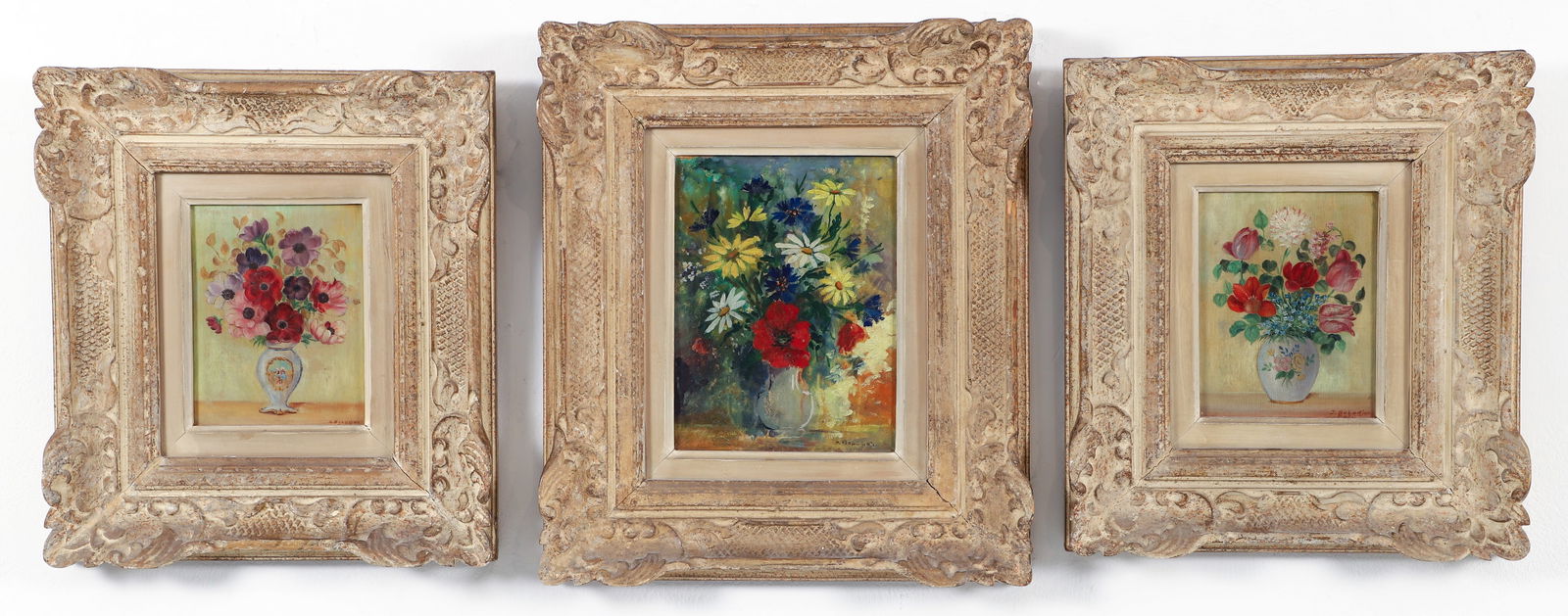 Three framed J. Babadjian Floral Still Life paintings (1 of 5)