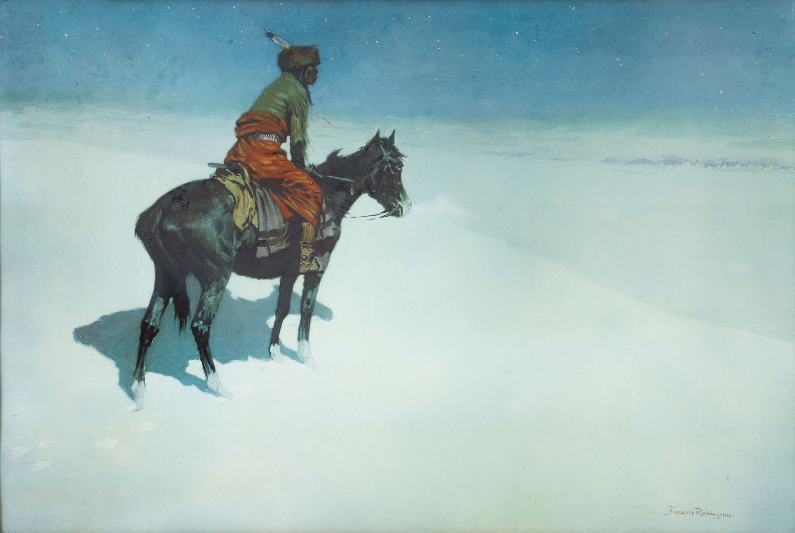 Frederic Remington framed lithograph The Scout: Friends or Enemies (1 of 4)