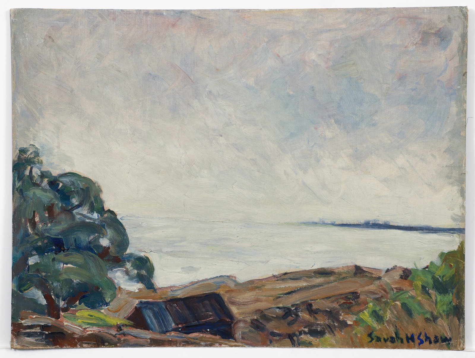 Sarah Shaw painting Coastal Landscape (1 of 2)