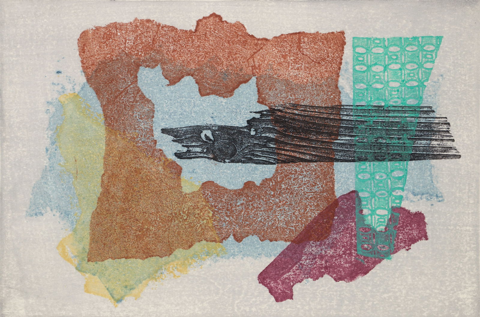 Shinagawa Takumi 1950s color woodcut Denizen of the Lake Depths (1 of 3)