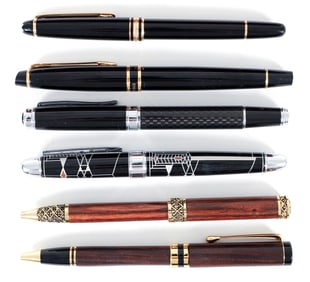 6 Fountain Pens: ACME, Montblanc, Waterman, BMW