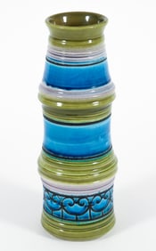 Aldo Londi for Bitossi Tall Banded Vase 1960s