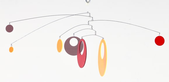 Mid Century Modern Mobile of lucite discs