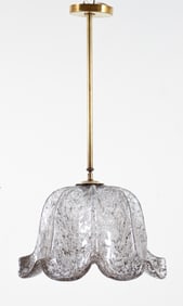 Murano Textured Glass Tulip/Bell Form Pendant Light