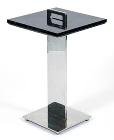 Brueton Style Marble and Polished Steel Side Table