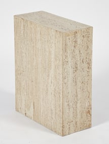 Travertine Pedestal or Side Table, Mid Century Modern