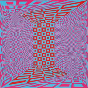 Roy Ahlgren Concatenation 1971 Op Art Serigraph Signed