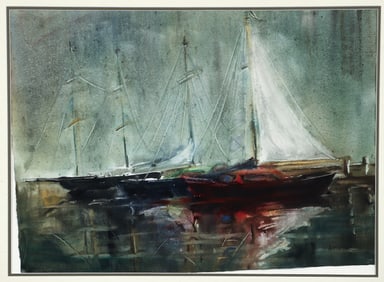 Catherine Tharp Altvater 1950s watercolor Murky Dawn