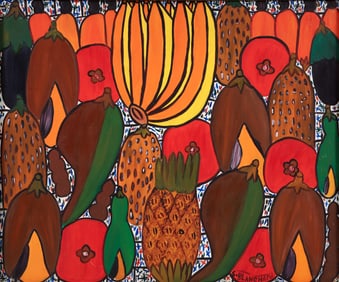 Sisson Blanchard Pineapple with Gourds Oil on Masonite