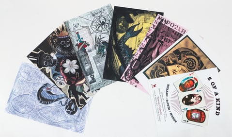 Nick Bubash Set of 6 Prints plus Ed Hardy and Thom deVita Poster