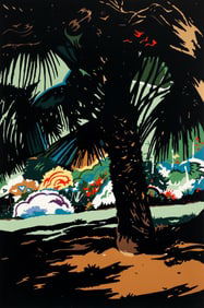 Jon Carsman orig serigraph Palmettos circa 1979