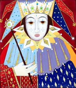 Herman Casagranda 1965 enamel on metal Jester