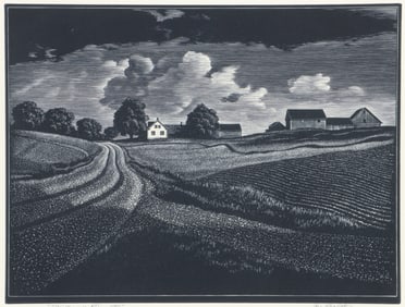 Asa Cheffetz Wood Engraving on Paper Midsummer Vermont