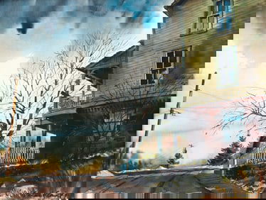 William H. Condit Watercolor on Paper Yellow House