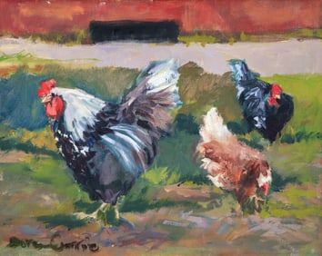 Doreen Currie oil The Roosters