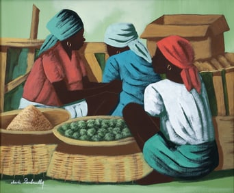 Claude Dambreville Three Women Oil on Canvas