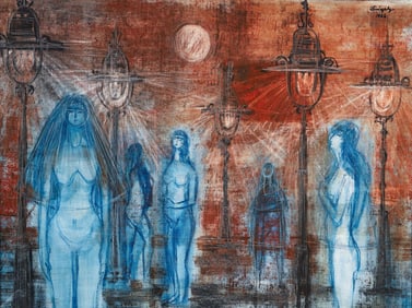 Laszlo Dregely 1966 oil Streetwalkers